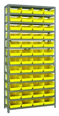 Quantum 1875-108YL Shelving Unit, 18"D x 36"L x 75"H, 400 lb capacity, Galvanized