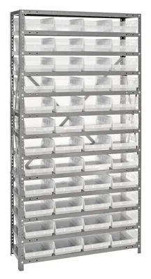 Quantum 1875-108CL Shelving Unit, 18"D x 36"L x 75"H, 400 lb capacity, Galvanized