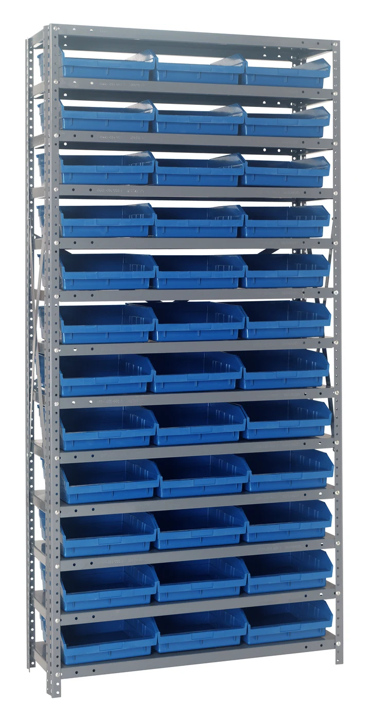 Quantum 1875-110BL Shelving Unit, 18"D x 36"L x 75"H, 400 lb capacity, Galvanized