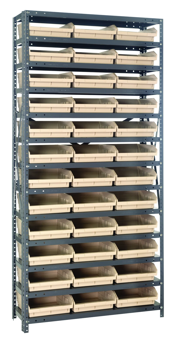 Quantum 1875-110IV Shelving Unit, 18"D x 36"L x 75"H, 400 lb capacity, Galvanized