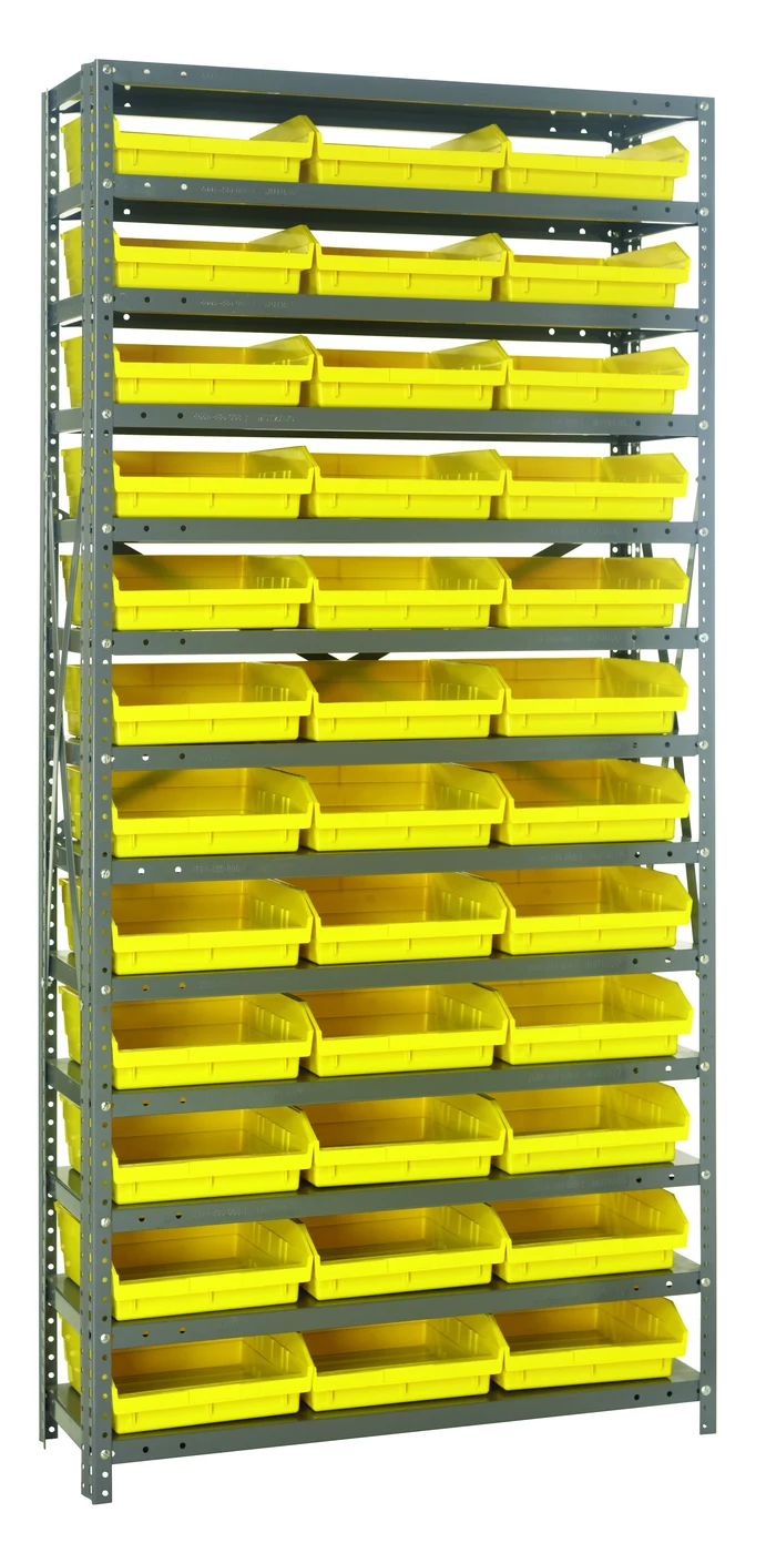 Quantum 1875-110YL Shelving Unit, 18"D x 36"L x 75"H, 400 lb capacity, Galvanized