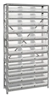 Quantum 1875-110CL Shelving Unit, 18"D x 36"L x 75"H, 400 lb capacity, Galvanized