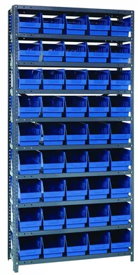 Quantum 1875-204BL Shelving Unit, 18"D x 36"L x 75"H, 400 lb capacity, Galvanized