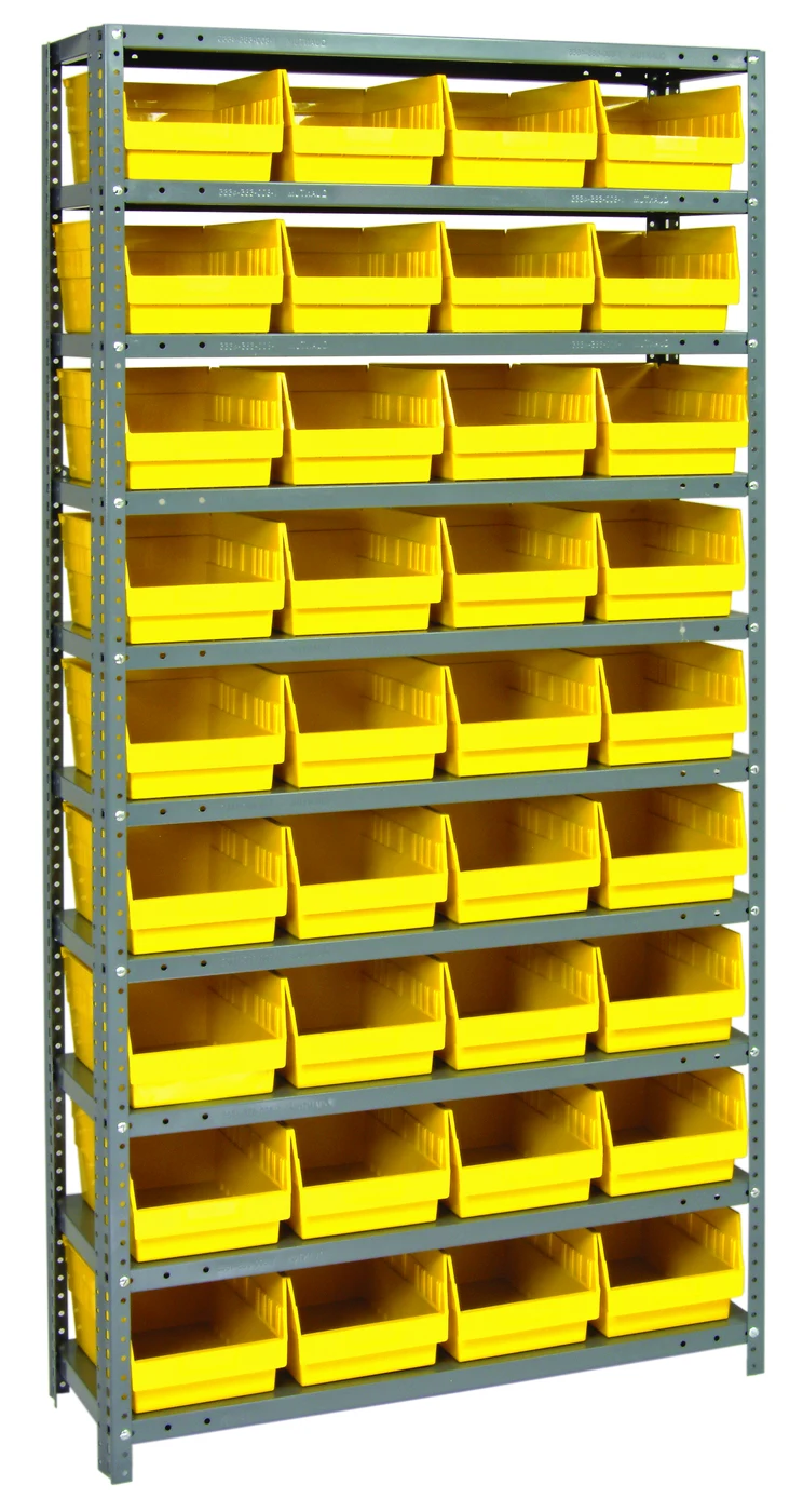 Quantum 1875-208YL Shelving Unit, 18"D x 36"L x 75"H, 400 lb capacity, Galvanized