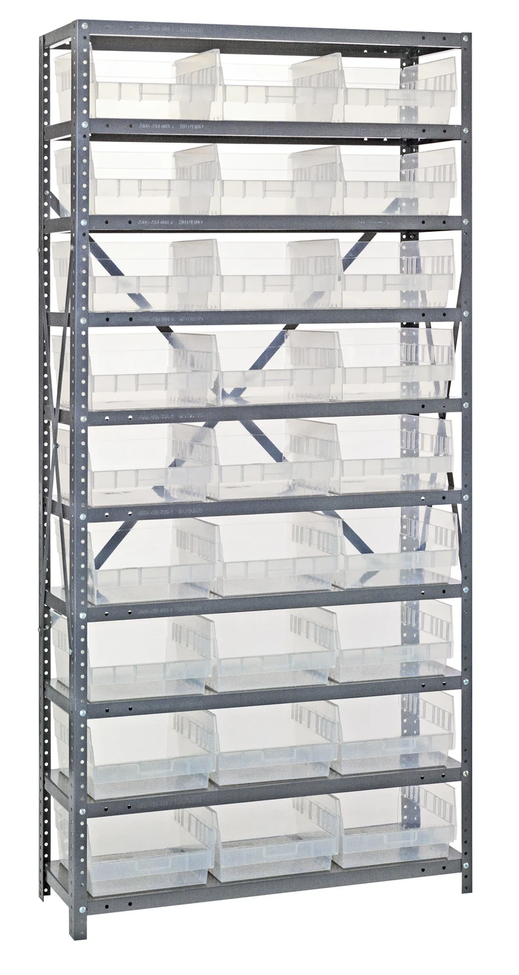 Quantum 1875-210CL Shelving Unit, 18"D x 36"L x 75"H, 400 lb capacity, Galvanized