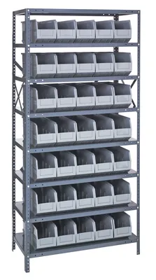 Quantum 1875-461GY Shelving Unit, 18"D x 36"L x 75"H, 400 lb capacity, Galvanized