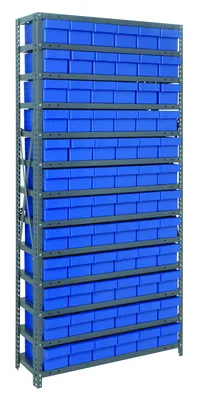 Quantum 1875-602BL Shelving Unit, 18"D x 36"L x 75"H, 400 lb capacity, Galvanized