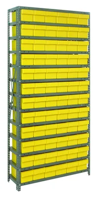Quantum 1875-602YL Shelving Unit, 18"D x 36"L x 75"H, 400 lb capacity, Galvanized