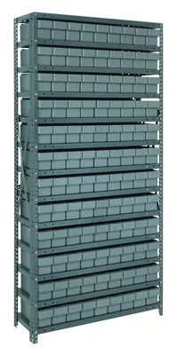 Quantum 1875-604GY Shelving Unit, 18"D x 36"L x 75"H, 400 lb capacity, Galvanized