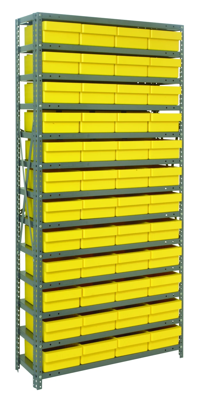 Quantum 1875-606YL Shelving Unit, 18"D x 36"L x 75"H, 400 lb capacity, Galvanized