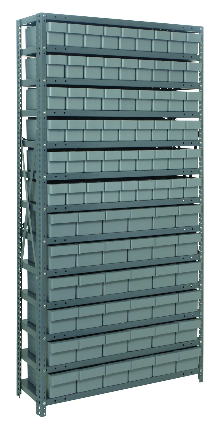 Quantum 1875-624GY Shelving Unit, 18"D x 36"L x 75"H, 400 lb capacity, Galvanized