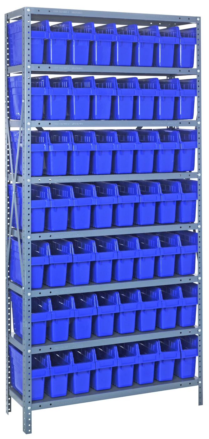 Quantum 1875-SB803BL Shelving Unit, 18"D x 36"L x 75"H, 400 lb capacity, Galvanized