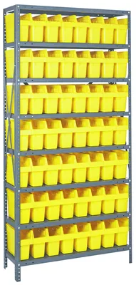 Quantum 1875-SB803YL Shelving Unit, 18"D x 36"L x 75"H, 400 lb capacity, Galvanized