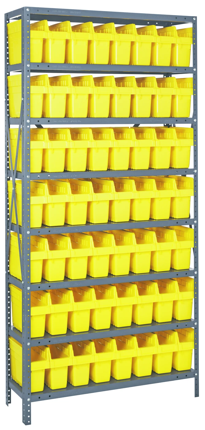 Quantum 1875-SB803YL Shelving Unit, 18"D x 36"L x 75"H, 400 lb capacity, Galvanized