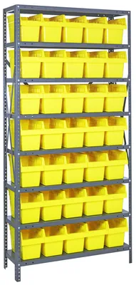 Quantum 1875-SB804YL Shelving Unit, 18"D x 36"L x 75"H, 400 lb capacity, Galvanized