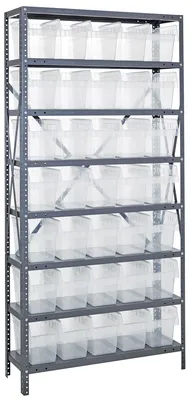 Quantum 1875-SB804CL Shelving Unit, 18"D x 36"L x 75"H, 400 lb capacity, Galvanized