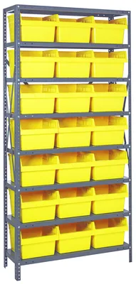 Quantum 1875-SB810YL Shelving Unit, 18"D x 36"L x 75"H, 400 lb capacity, Galvanized