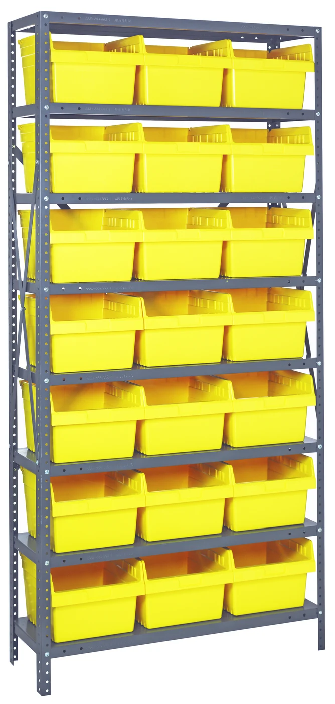 Quantum 1875-SB810YL Shelving Unit, 18"D x 36"L x 75"H, 400 lb capacity, Galvanized