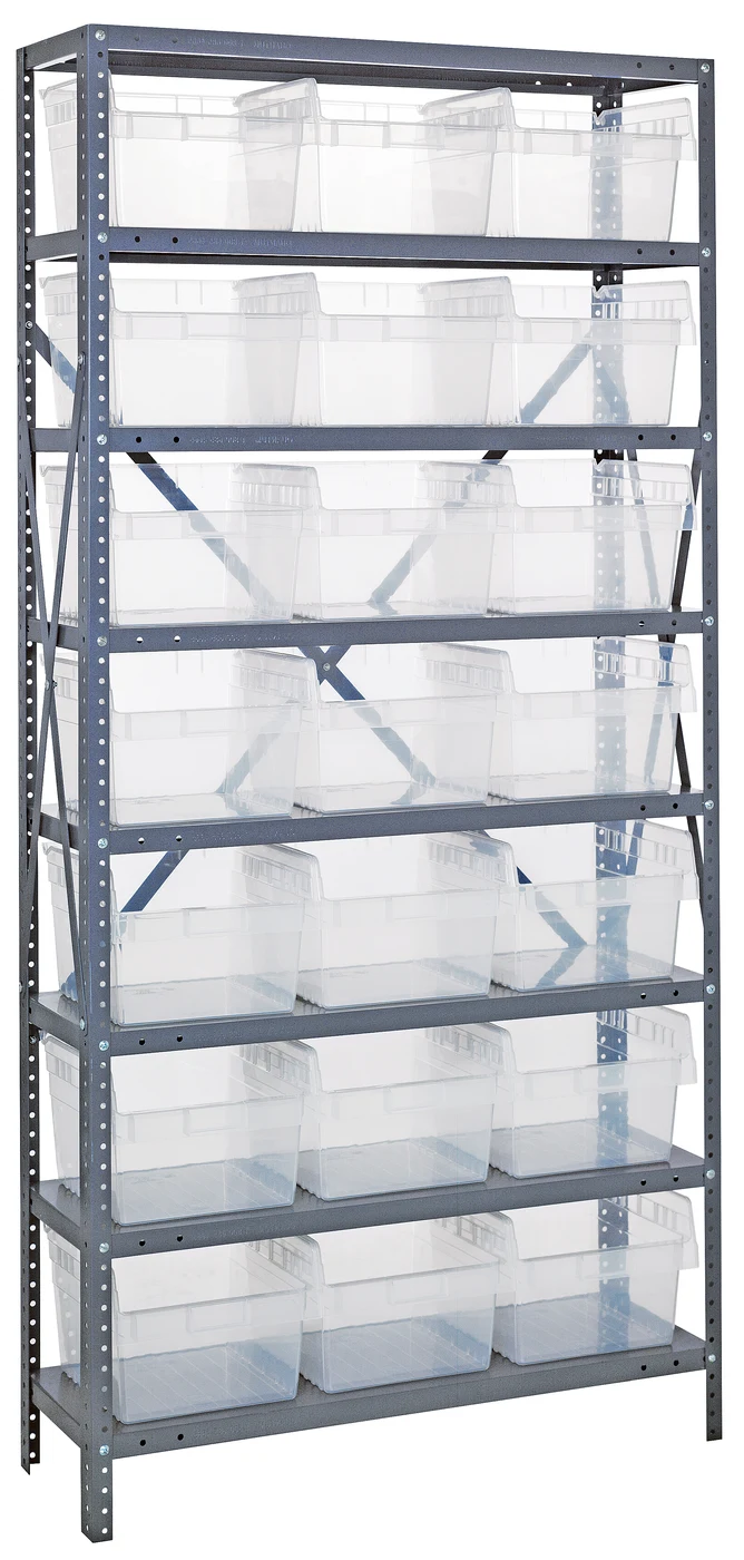 Quantum 1875-SB810CL Shelving Unit, 18"D x 36"L x 75"H, 400 lb capacity, Galvanized