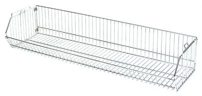 Quantum 204812BC Modular Wire Stacking Basket, 48"W x 20"D x 12"H, 110 lb capacity, Chrome