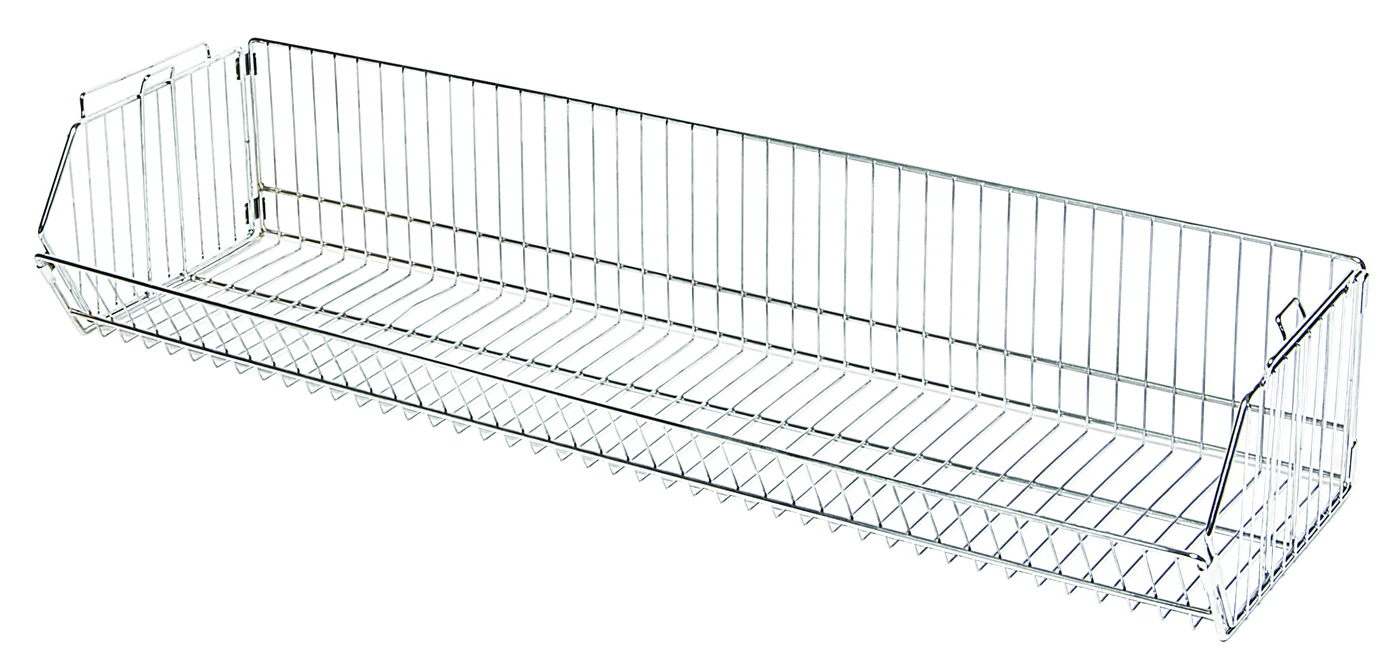 Quantum 204812BC Modular Wire Stacking Basket, 48"W x 20"D x 12"H, 110 lb capacity, Chrome