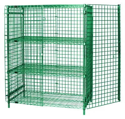 Quantum 1836-63SECP-2 Stationary Security Unit, 36"W x 18"D x 63"H, Green