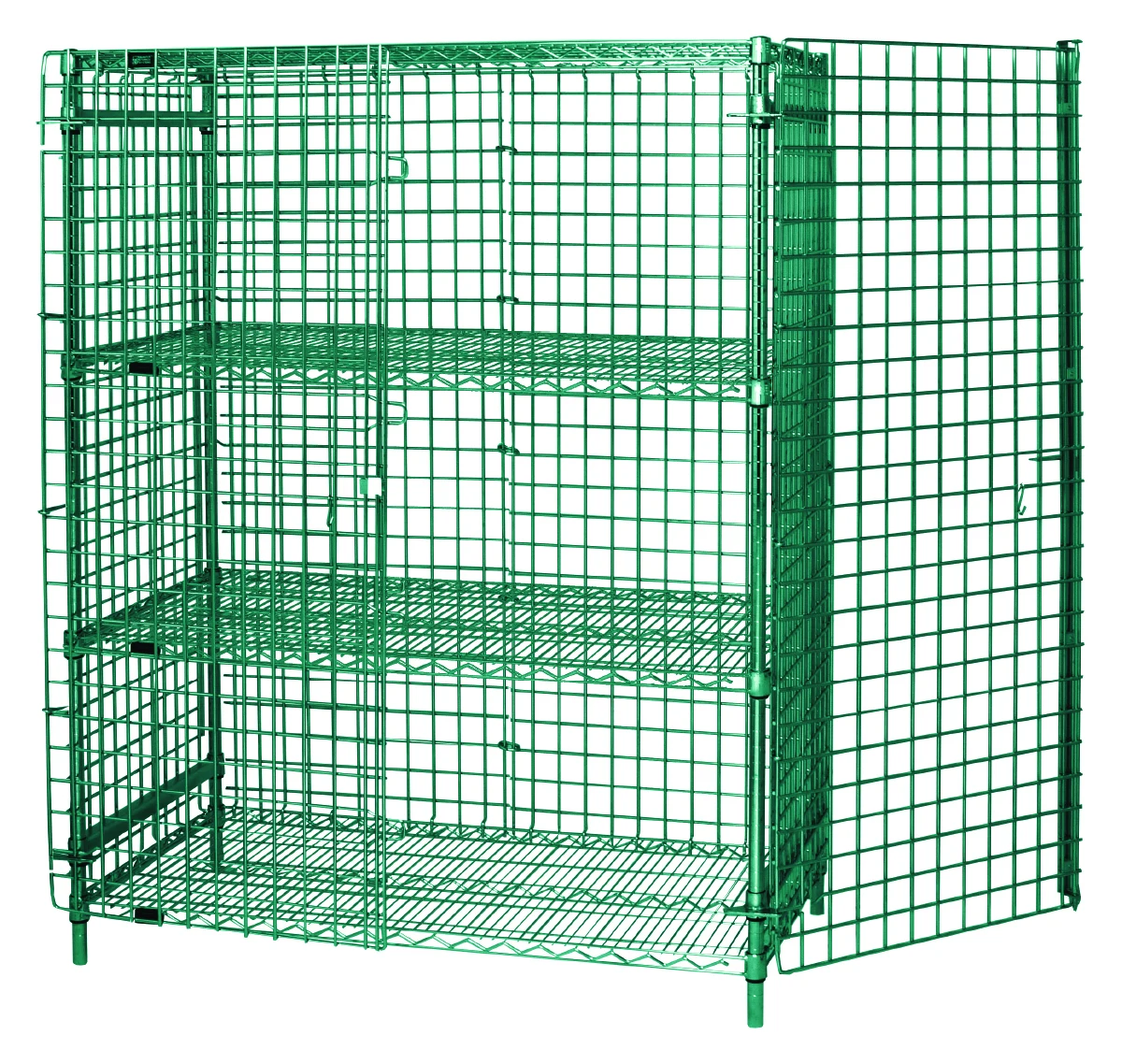 Quantum 2136-63SECP-2 Stationary Security Unit, 36"W x 21"D x 63"H, Green