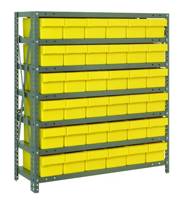 Quantum 2439-603YL Shelving Unit, 24"D x 36"L x 39"H, 400 lb capacity, Galvanized