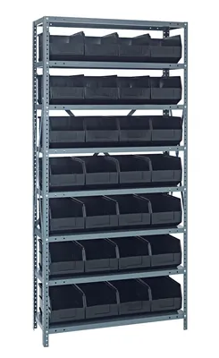Quantum 2475-483BK Shelving Unit, 24"D x 36"L x 75"H, 400 lb capacity, Galvanized