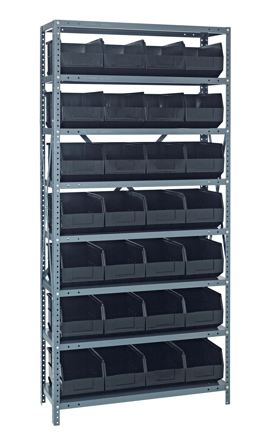 Quantum 2475-483BK Shelving Unit, 24"D x 36"L x 75"H, 400 lb capacity, Galvanized