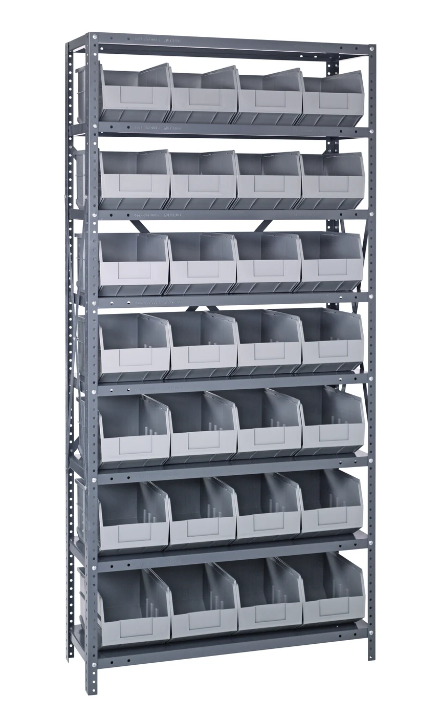 Quantum 2475-483GY Shelving Unit, 24"D x 36"L x 75"H, 400 lb capacity, Galvanized