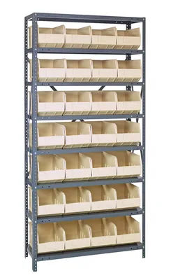 Quantum 2475-483IV Shelving Unit, 24"D x 36"L x 75"H, 400 lb capacity, Galvanized