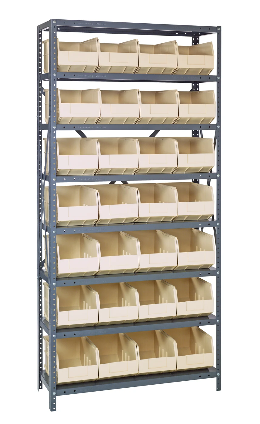 Quantum 2475-483IV Shelving Unit, 24"D x 36"L x 75"H, 400 lb capacity, Galvanized