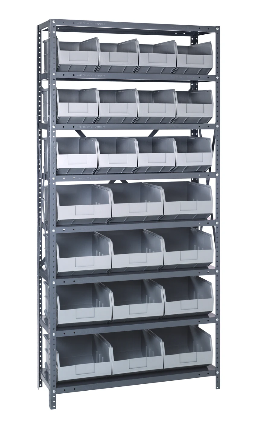 Quantum 2475-483485GY Shelving Unit, 24"D x 36"L x 75"H, 400 lb capacity, Galvanized