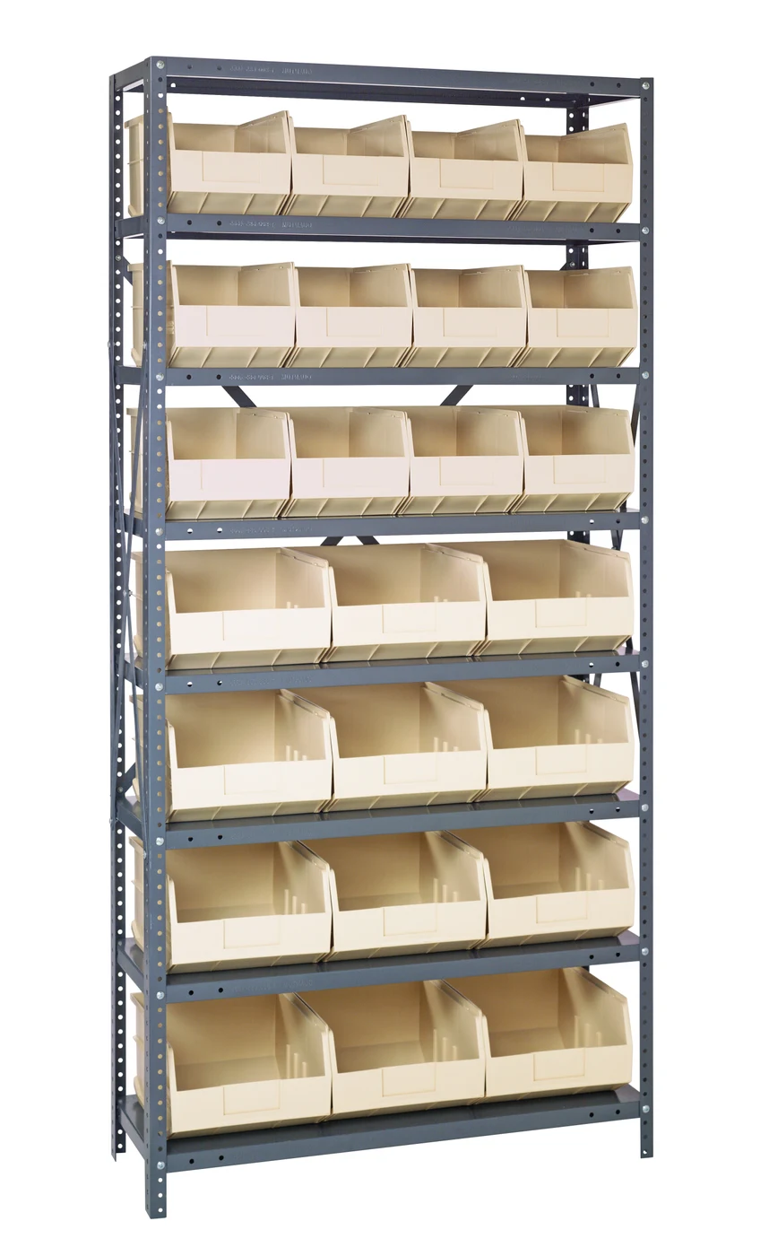 Quantum 2475-483485IV Shelving Unit, 24"D x 36"L x 75"H, 400 lb capacity, Galvanized