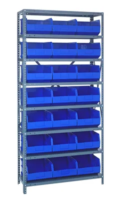 Quantum 2475-485BL Shelving Unit, 24"D x 36"L x 75"H, 400 lb capacity, Galvanized