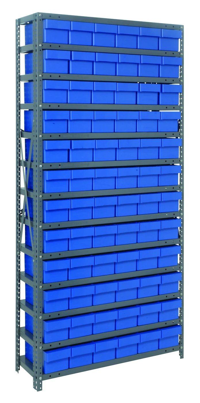 Quantum 2475-603BL Shelving Unit, 24"D x 36"L x 75"H, 400 lb capacity, Galvanized