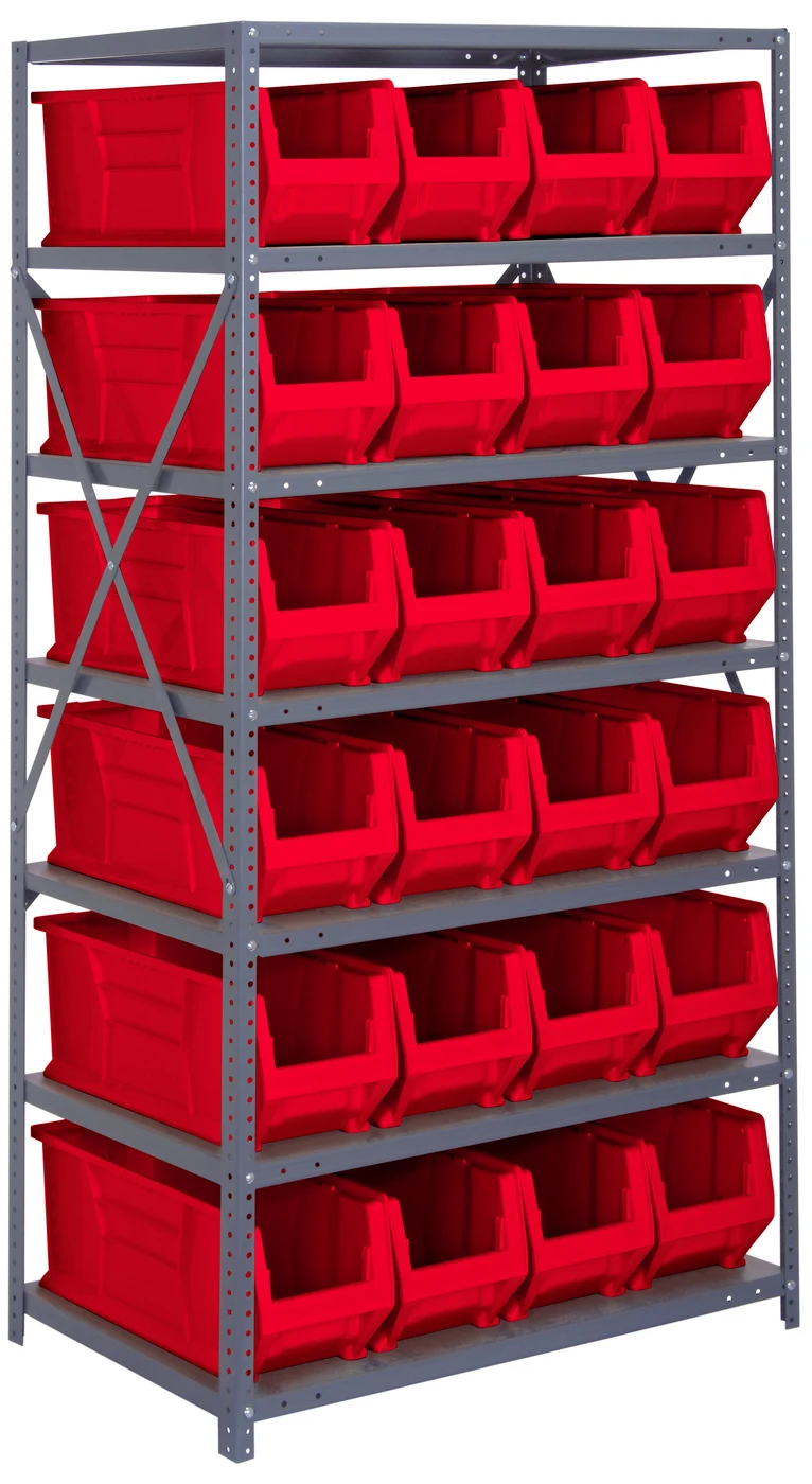 Quantum 2475-951RD Shelving Unit, 24"D x 36"L x 75"H, 400 lb capacity, Galvanized