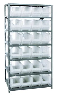 Quantum 2475-951CL Shelving Unit, 24"D x 36"L x 75"H, 400 lb capacity, Galvanized