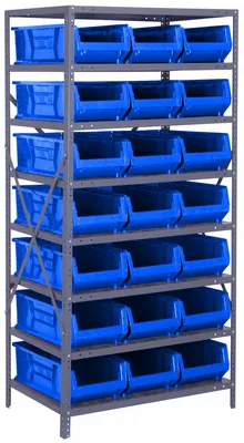 Quantum 2475-952BL Shelving Unit, 24"D x 36"L x 75"H, 400 lb capacity, Galvanized