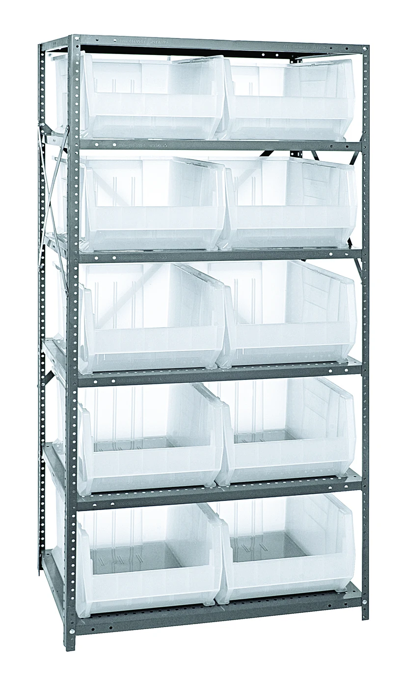 Quantum 2475-954CL Shelving Unit, 24"D x 36"L x 75"H, 400 lb capacity, Galvanized