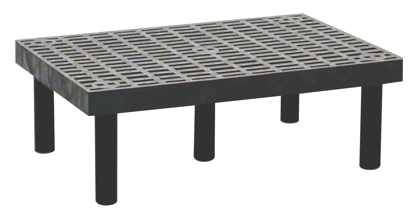 Quantum 362412DPP Vented Polymer Dunnage Rack, 500 lb capacity, Black