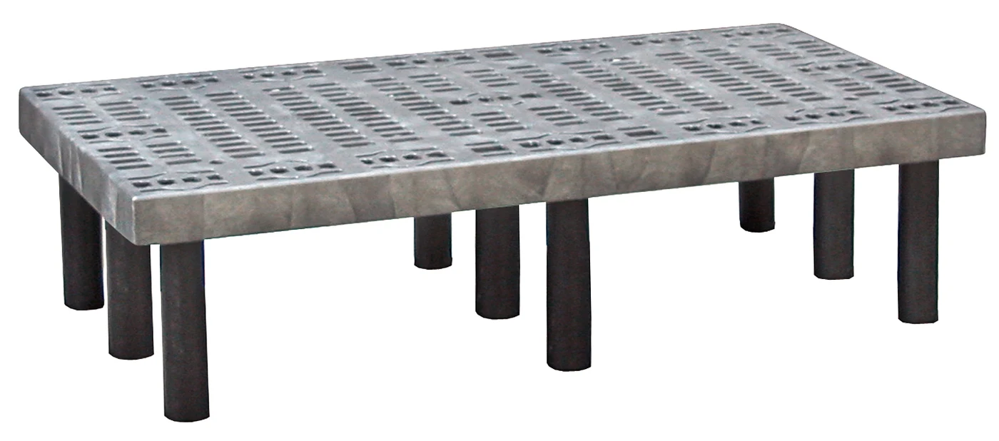 Quantum 482412DPP Vented Polymer Dunnage Rack, 700 lb capacity, Black