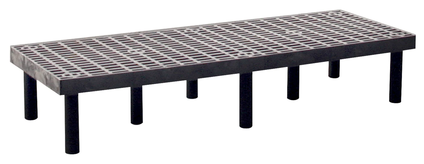 Quantum 662412DPP Vented Polymer Dunnage Rack, 1000 lb capacity, Black