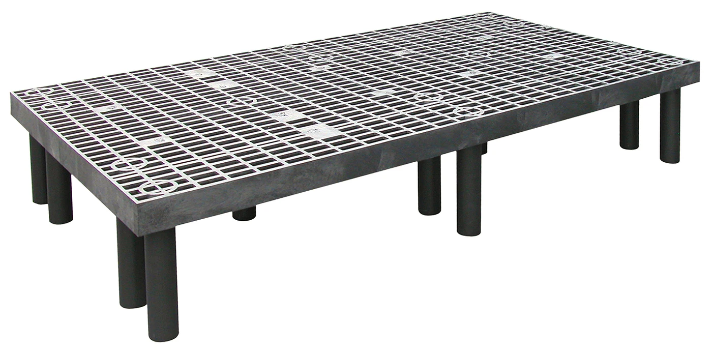 Quantum 663612DPP Vented Polymer Dunnage Rack, 1500 lb capacity, Black