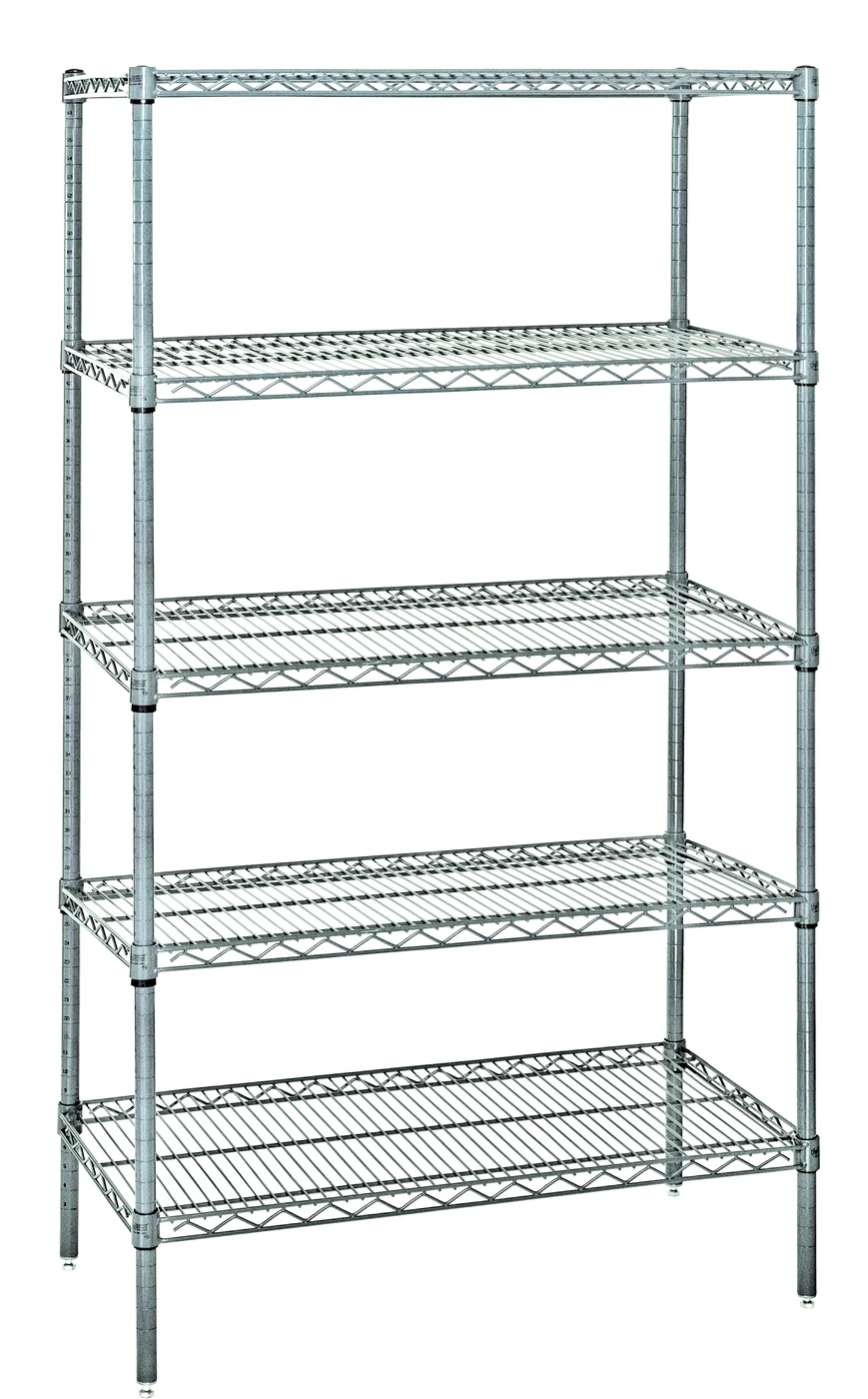 Quantum AD54-1448SG-5 Solid Shelving Add-On Kit, 48"W x 14"D x 54"H, 400-600 lb capacity, Galvanized
