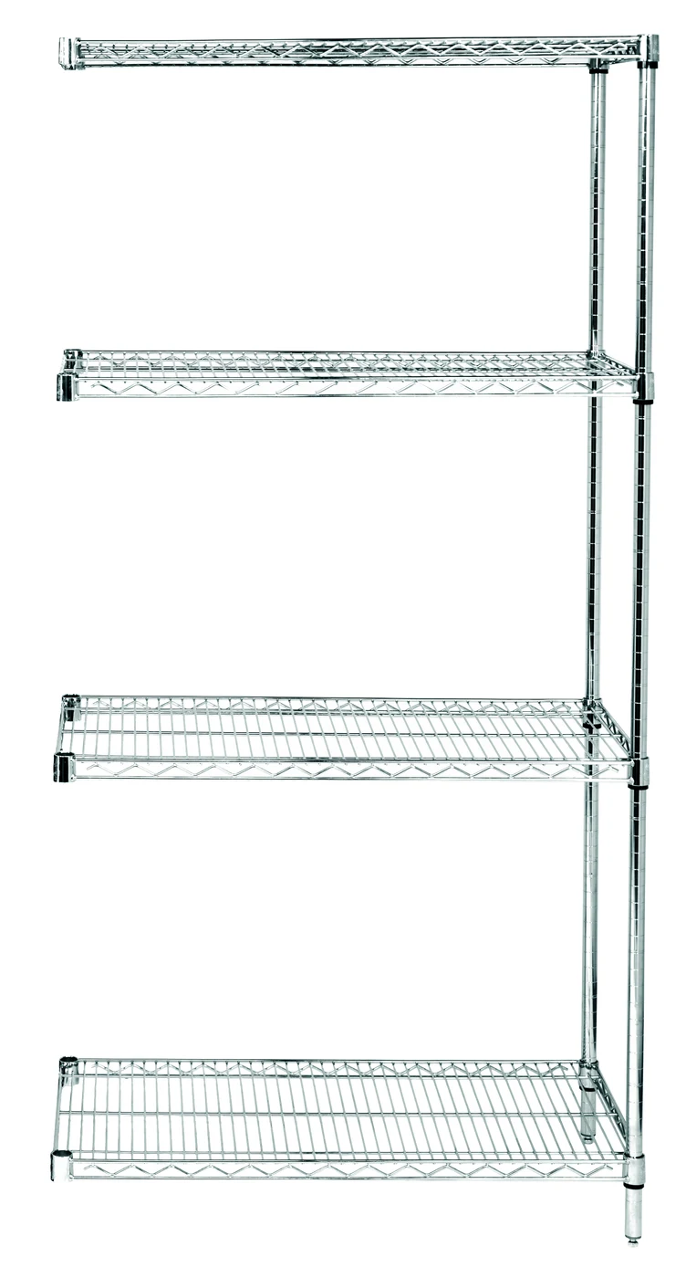 Quantum AD54-2160C Wire Shelving Add-On Kit, 60"W x 21"D x 54"H, 600-800 lb capacity, Chrome