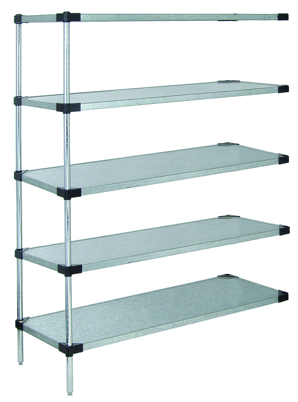 Quantum AD54-1836SG-5 Solid Shelving Add-On Kit, 36"W x 18"D x 54"H, 400-600 lb capacity, Galvanized