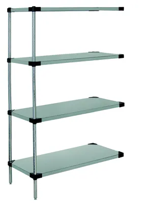 Quantum WRSAD4-54-1824SS Solid Shelving Add-On Kit, 24"W x 18"D x 54"H, 400-600 lb capacity, Stainless