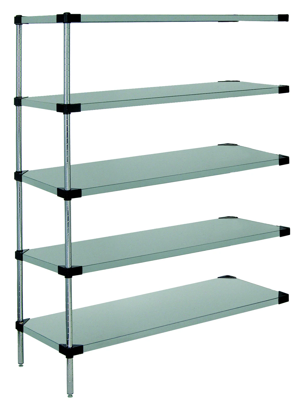 Quantum WRSAD5-63-2124SS Solid Shelving Add-On Kit, 24"W x 21"D x 63"H, 400-600 lb capacity, Stainless